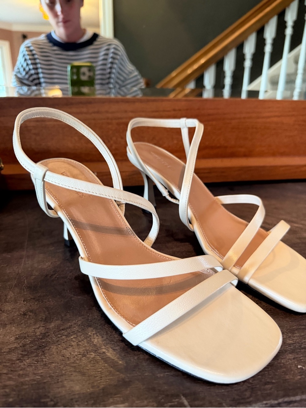 Whistles Ivory Strappy Square-Toe Heeled Sandals - Picture 2 of 7